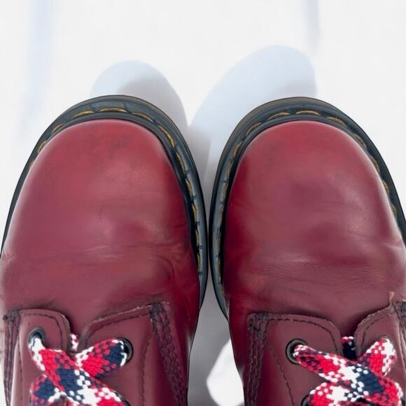Dr. Doc Martens US7 Vintage 1980s England MIE Soft Red Pascal 8 Eyelet 1460 UK5 - Picture 6 of 11